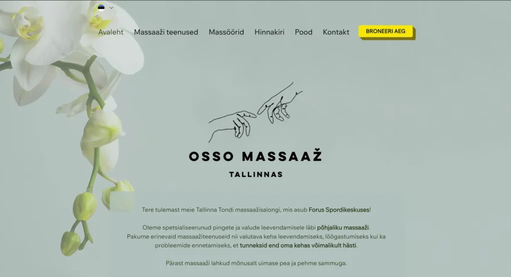 Osso Massaaži kodulehe esileht. Osso Massaaži kodulehe autoriks on Haldanveebi.